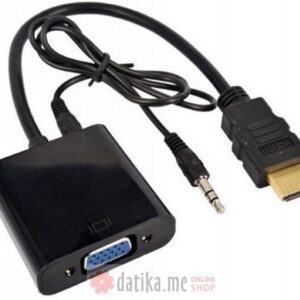 E-Green Adapter HDMI (M) - VGA D-sub (F) + Audio kabl 3.5mm (M/M) crni